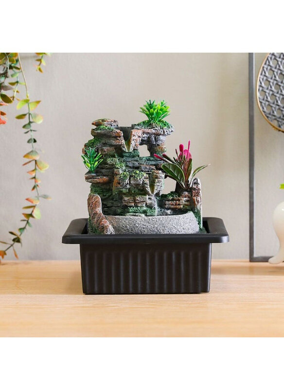 

Danube Home Stalaca Garden Fountain with Color Light, Brown