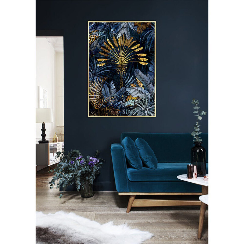 

Danube Home Kellan Bunch Of Leaves Wall Art Decorations, 80x120cm, Gold