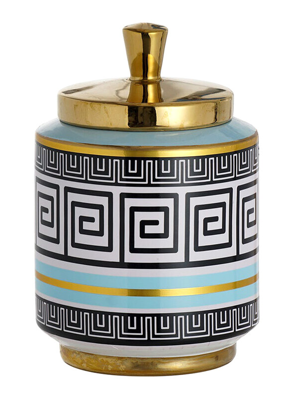 

Danube Home Lina Ceramic Trinket/Jewellery Pot with Lid, 13 x 13 x 20cm, Multicolour