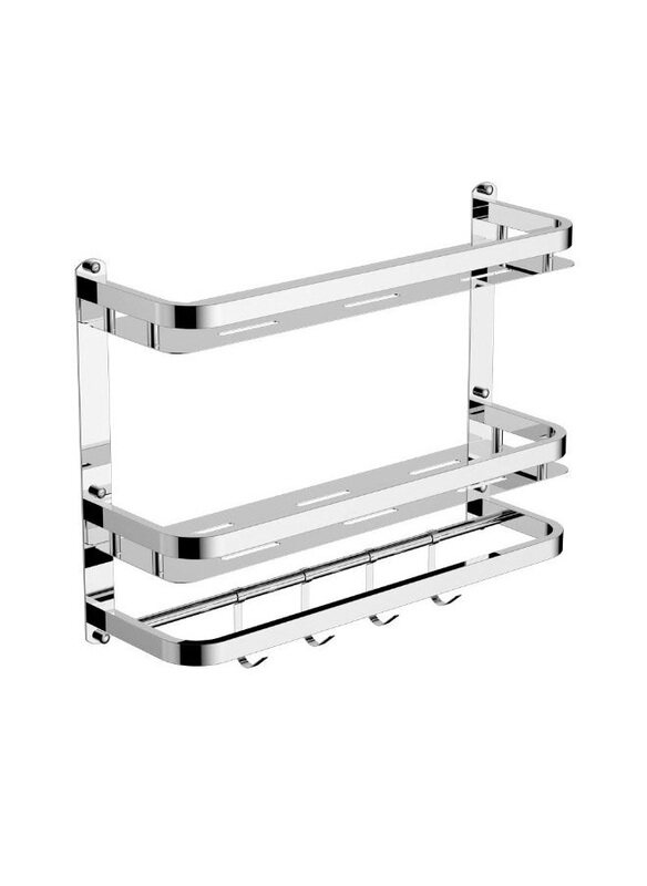 

Danube Home Milano Mile Plus 2 Layer Stainless Steel Corner Shelf, Chrome