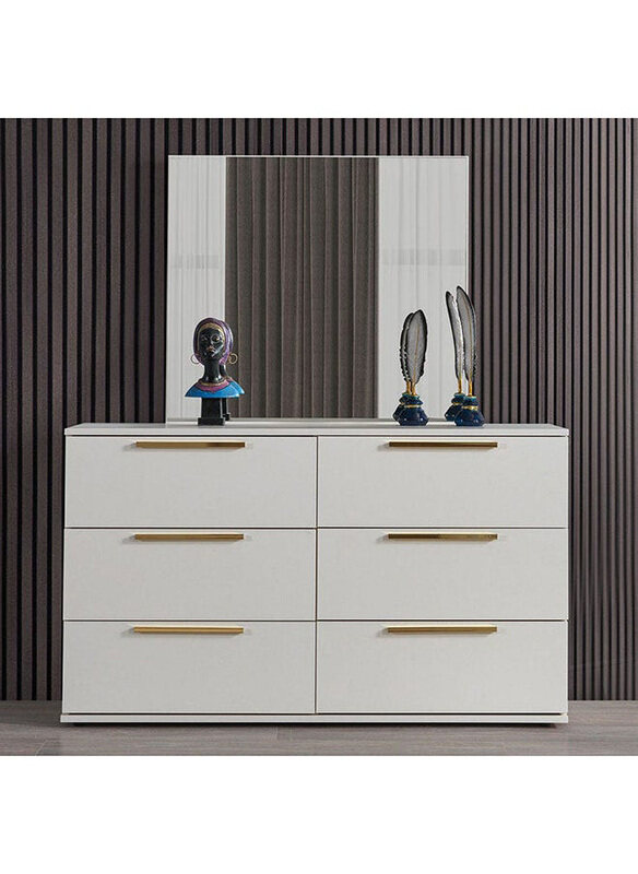 

Danube Home Serenity Dresser with Mirror Durable Vanity Table, Dressing Table, Makeup Table, Desk with Storage Modern Design Bedroom Furnitures, 139 x