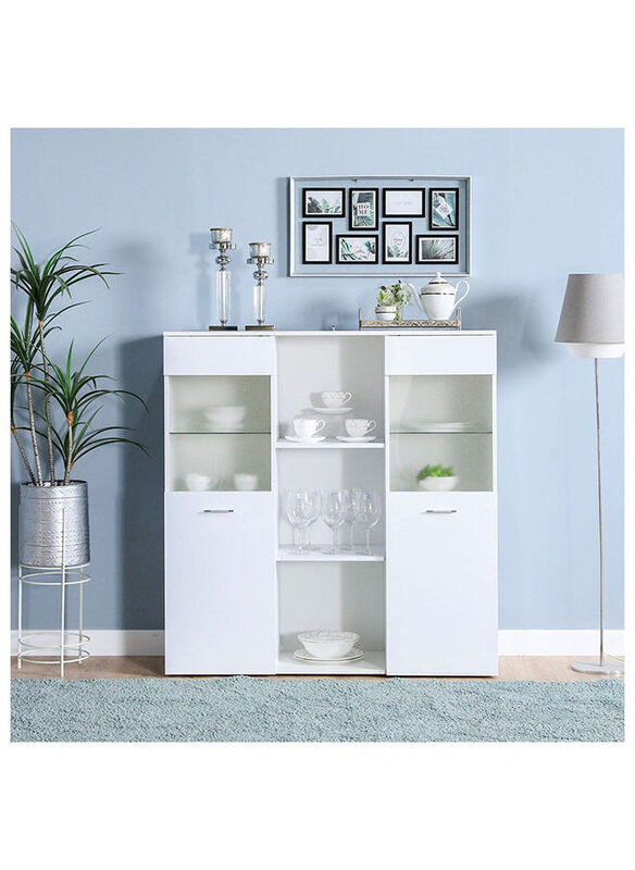 

Danube Home Oklahoma Sideboard Cabinet with LED Light, White