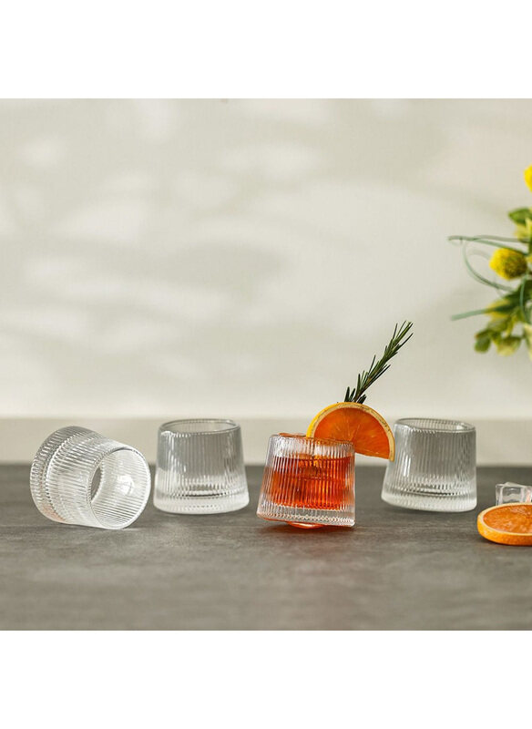 

Danube Home 4-Piece 380ml Mysteva Tumbler Glass Set, Clear