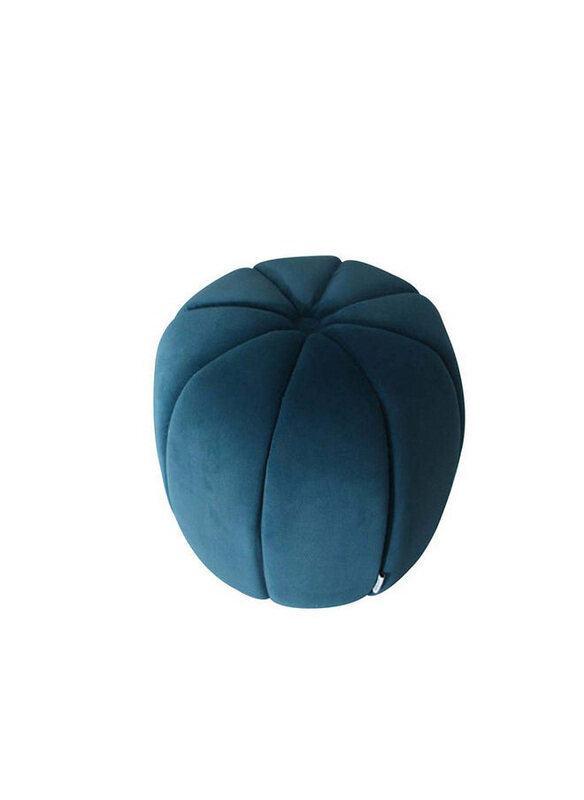 

Danube Home Phupa Velvet Pumpkin Pouf Multi Functional Ottoman Chair Soft Upholstered Footrest Modern Furniture, Royal Blue