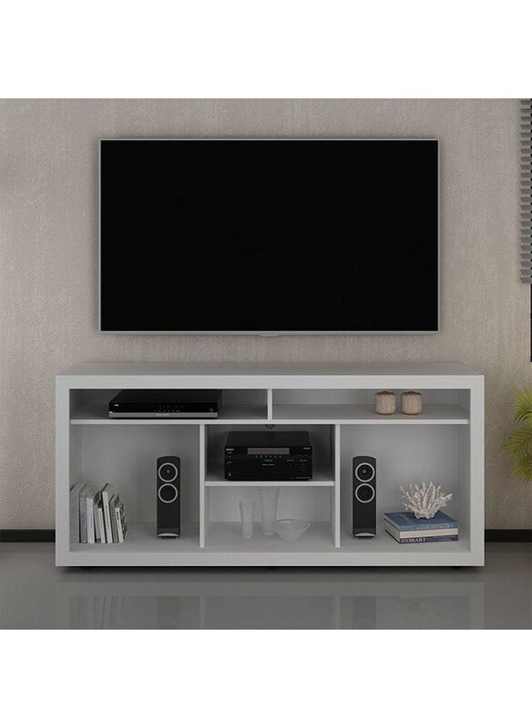

Danube Home Zoyi 55-Inch Entertainment Wall TV Unit Wooden TV Rack Stand Media Console Table for Living Room, White