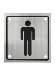 Danube Home Stainless Steel 304 Male Sign Square Plate, Grey
