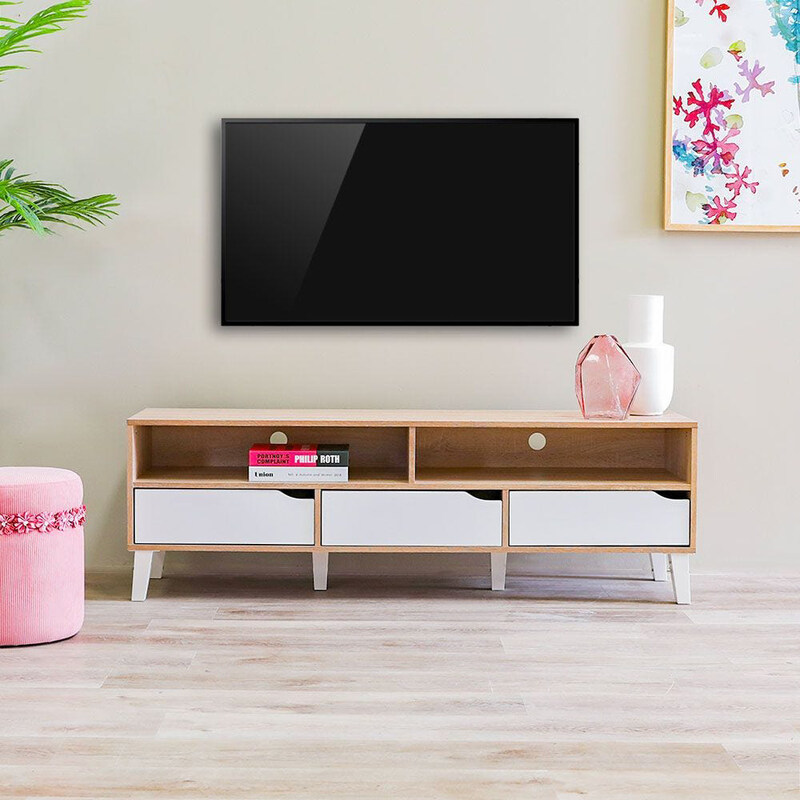 

Danube Home Fabian TV Cabinet For Up To 55 Inches TV, Sonoma Oak/White