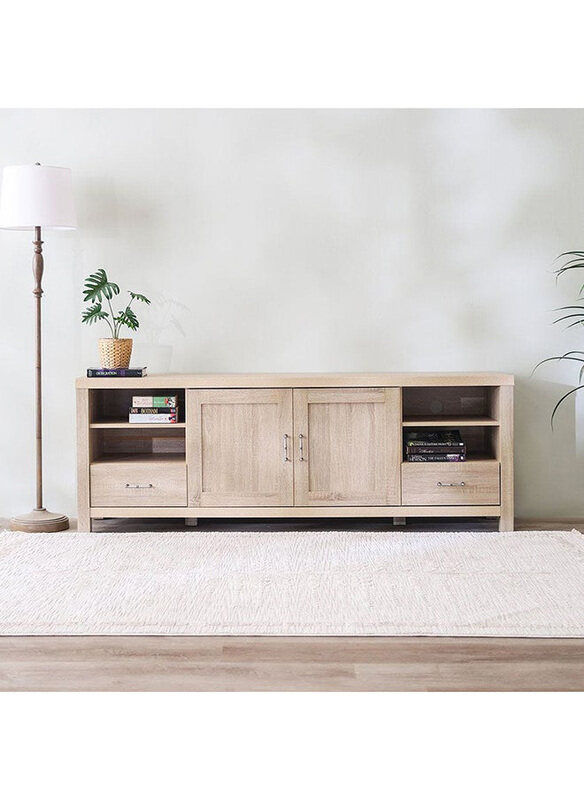 

Danube Home Verano Modern Design Wall Rectangle TV Unit Cabinet for Up To 70 Inch, White Oak