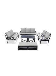 Danube Home Torino 7-Seater Outdoor Sofa Set, 8 Pieces, Grey