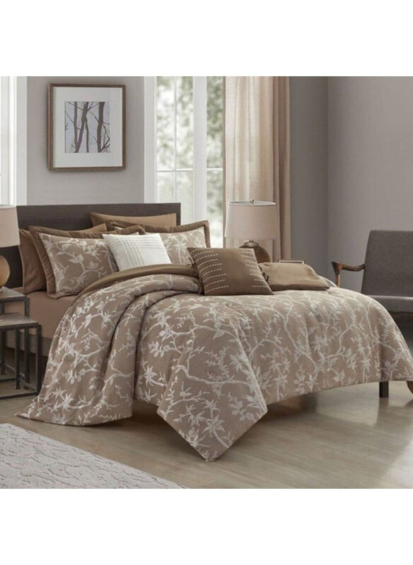 

Danube Home 7-Piece Allure Grace Comforter Set, King, Taupe