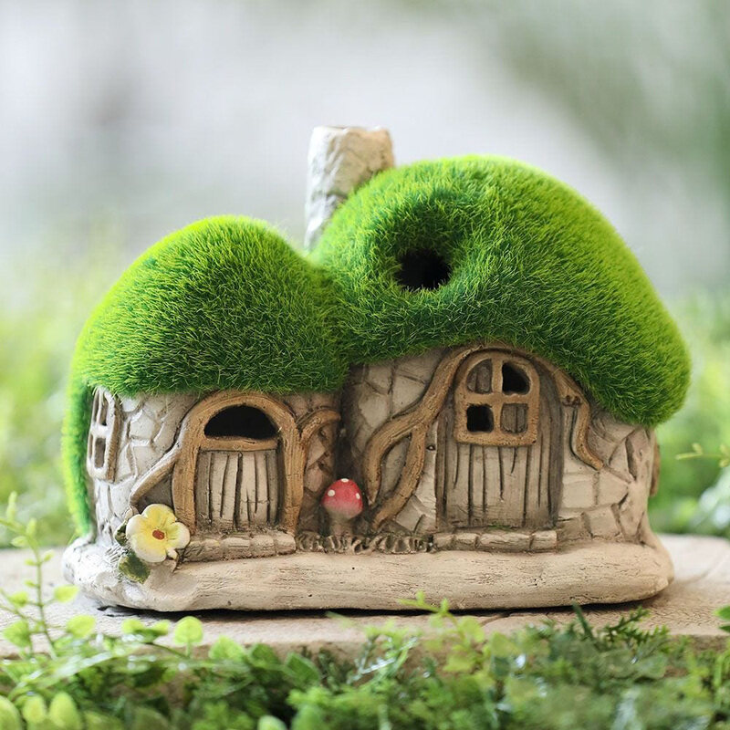 

Danube Home Small Mushroom House Decor With Solar & Timer for Garden Ornaments Decor, Multicolour