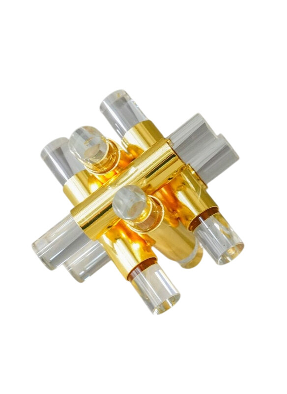 

Danube Home Serengeti Crystal Abstract Table, Gold