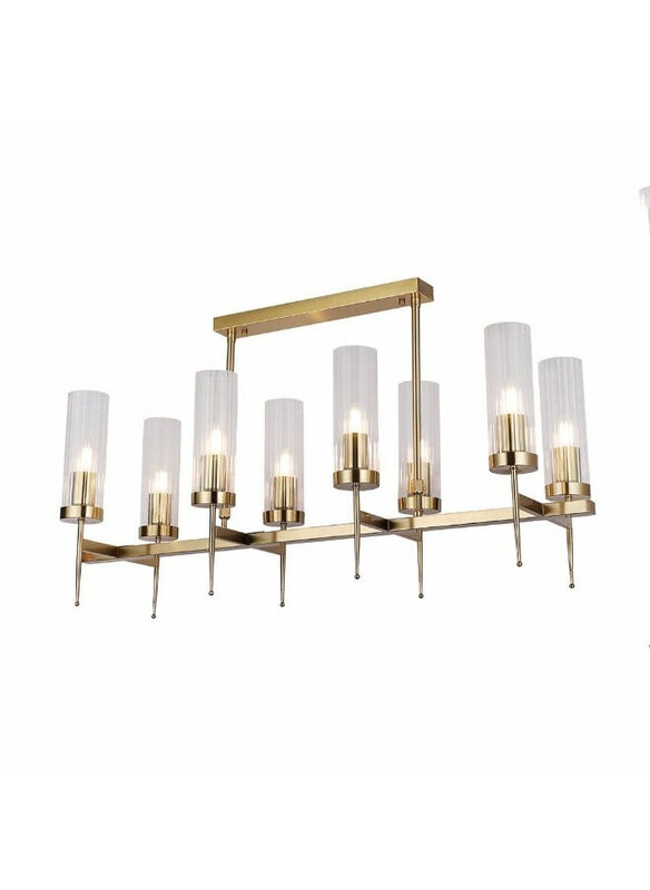 

Danube Home Viviana Chandelier, Metal Plated + Glass, L 93 x H 53, E27, Copper
