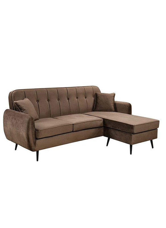 

Danube Home Axel 3-Seater Fabric Corner Sofa, Brown