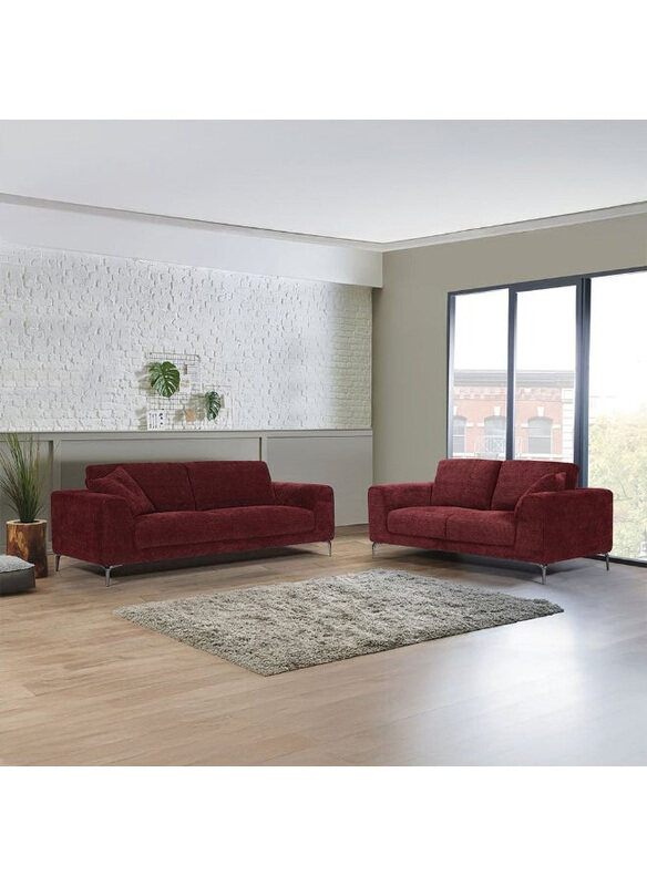 

Danube Home Darcia 5-Seater Fabric Sofa Set, Burgundy
