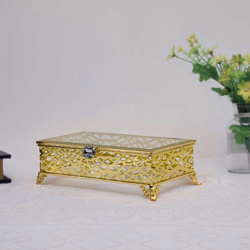 

Danube Home Caroline Rectangular Jewellery Box, 25 x 15 x 7.5cm, Gold
