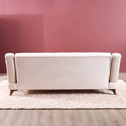 Danube Home Perla Fabric Sofa, Triple Seater, Cream Off White