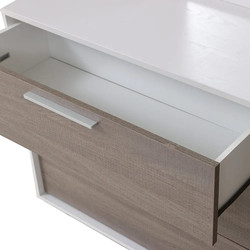 Danube Home V2 Thomas Dresser with Mirror, 3 Drawers and 1 Door, 120 x 39 x 70cm, White/Walnut