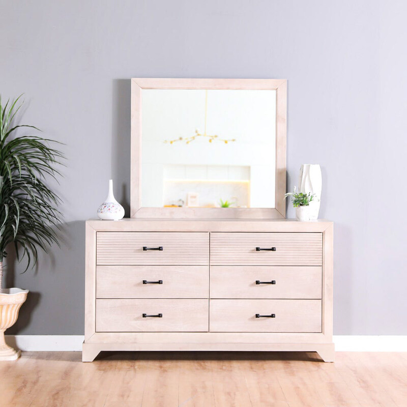

Danube Home Ryan Dresser with Mirror, 148 x 44 x 171cm, White Washed