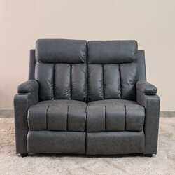Danube Home Andover 2 Seater Fabric Recliner, Dark Grey