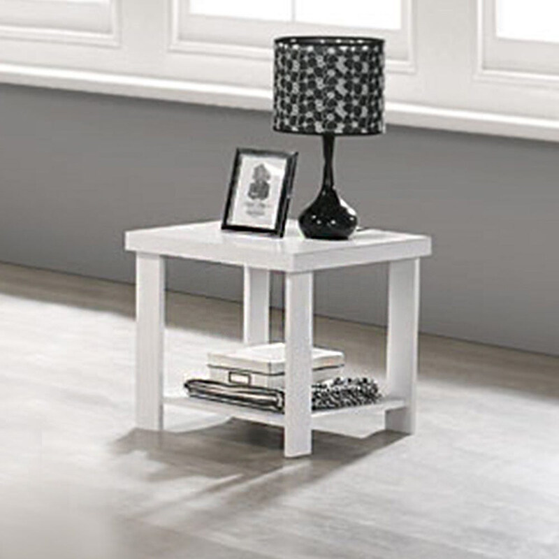 

Danube Home Space Saving Square Cenon End Table, White