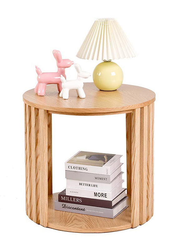 Danube Home Space Saving Ella Round End Table, Ash Veneer/Natural