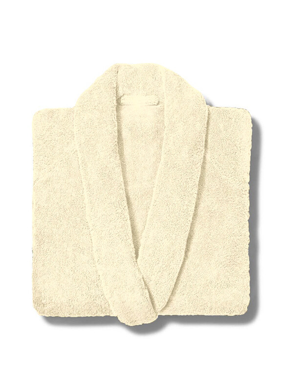 

Danube Home Sapphire Unisex 100% Cotton Bathrobe, Ivory