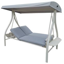 Danube Home Alma 3 Seater Lounger Cum Swing, Grey/White