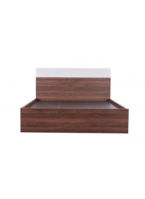 

Danube Home New Allano Modern Design Queen Bed, Dark Walnut & White