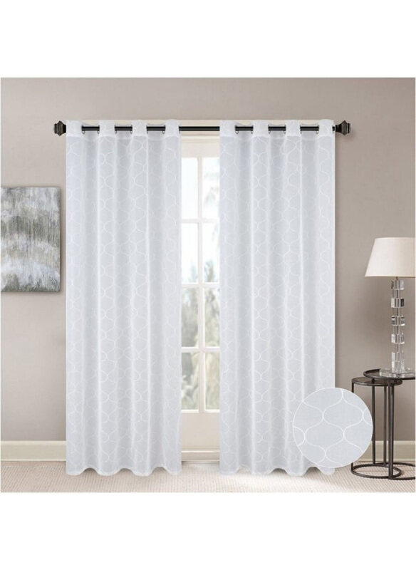 

Danube Home Meadow Sheer Curtains, 2 Pieces, White