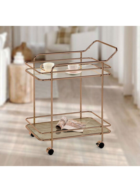 

Danube Home Hartin 2 Tier Serving Trolley, Champagne