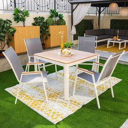Danube Home Lisa 1-Piece Outdoor Uv And Water-Resistant All-Weather Garden Patio Dining Table, Grey
