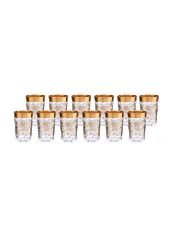 

Danube Home 200ml 12-Piece Orchid Glass Set, Gold