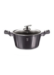 Danube Home 8 Ltr Round Casserole with Lid, Berlingerhaus, 13.5x30x30cm, Dark Grey