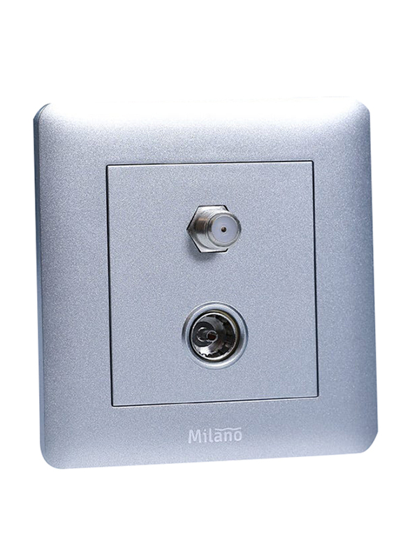 Milano Tv & Satellite Outlet Switches, Silver