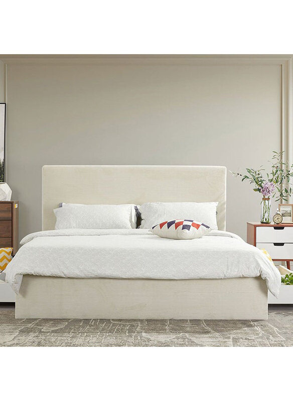 

Danube Home Wesley Queen Bed with 4 Drawers Sturdy Modern Design Wooden Double Bed Frame Furniture, L 218 x W 163 x H 121cm, Light Beige