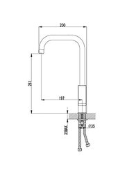 Danube Home Milano Power Sink Mixer, 230 x 281mm, Chrome