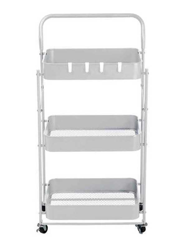 

Danube Home Erick 3 Tier Foldable Storage Cart, White
