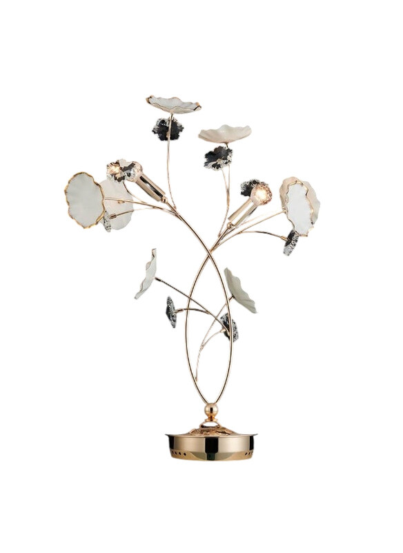 

Danube Home Roma Ceramic Metal Crystal Table Lamp, Gold
