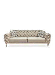 Danube Home Marion 3 Seater Fabric Sofa, Beige