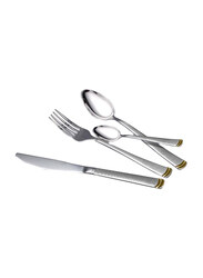 Danube Home 72-Piece Brinkley Stainless Steel 201 Cutlery Set With Leather Case, 812000600506, Gold