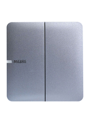Milano 10A 2 Gang 1 Way Switch, Silver