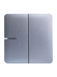 Milano 10A 2 Gang 1 Way Switch, Silver