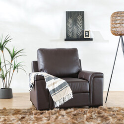 Danube Home Vegas 1 Seater Fabric Sofa, Brown