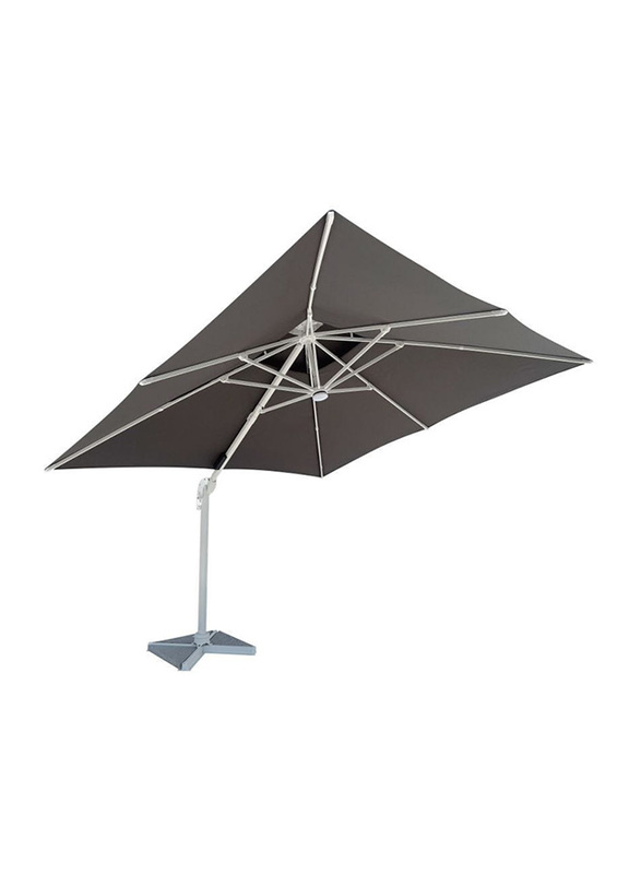 Danube Home Solarium Garden Umbrella with Base Cantilever Patio Parasol, Grey