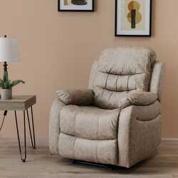 Adric Airleather Manual Recliner Chair, Brown