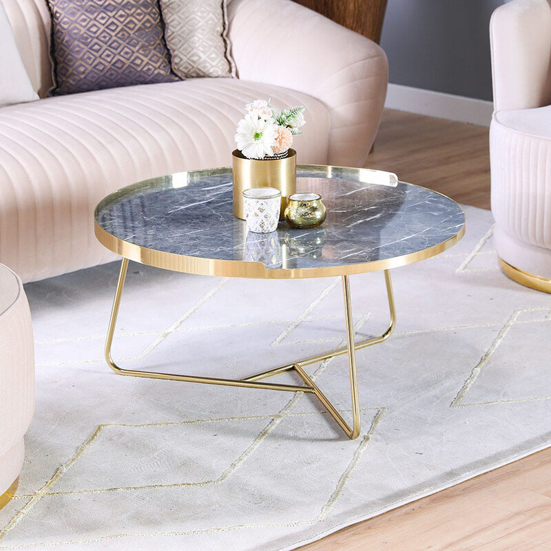 

Danube Home Cianna Coffee Table, Grey/Golden