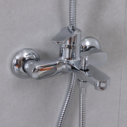 Milano Pia Bath Shower Mixer with Shower Set, Chrome