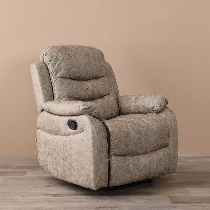 Adric Airleather Manual Recliner Chair, Brown