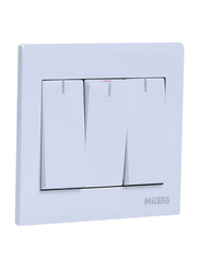 Danube Home Milano 16A 3 Gang 1 Way, White